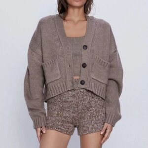 Zara knit cardigan and tank set